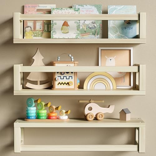 3Pack Solid Wood Floating Shelves by Makestorageclosetolife