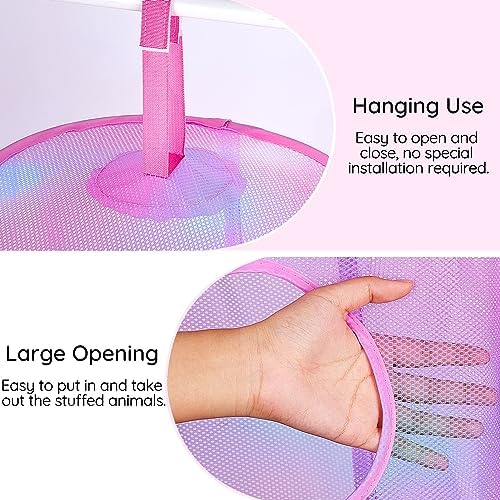 Basumee Hanging Stuffed Animals Storage, 2 Pack Mesh Plush Storage - Image 5