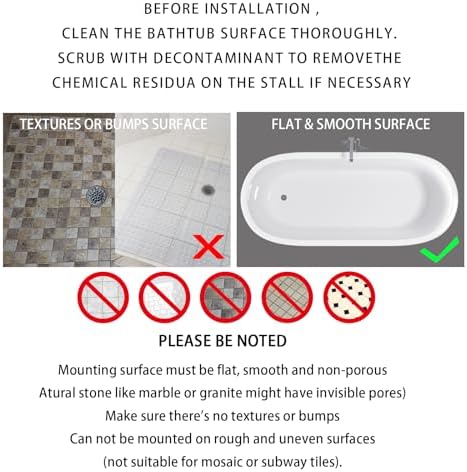 Yimobra Bathtub Mat Non Slip, Super Strong Suction Cups, 27.5"X15.5" Long - Image 5