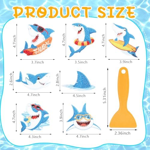 Fullhawl 30 Pcs Shark Non Slip Shower Stickers, Bathtub Safety - Image 2
