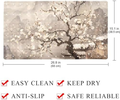 Bath Tub Shower Mat, Washable Bathtub Floor Mats, Suction Cups and Drain Holes - Image 4