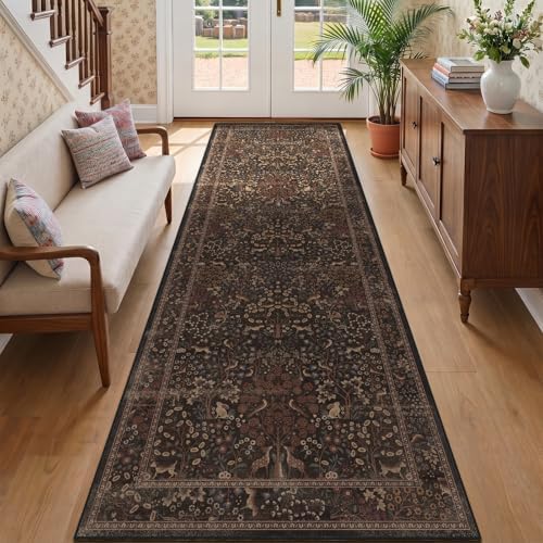 Dark Chestnut Brown 2.6x8 Runner Rug by Jainmy