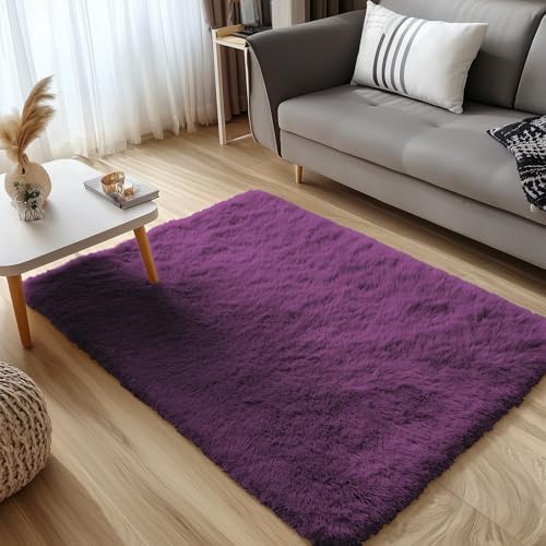 OLANLY 3x5 Machine Washable Small Bedside Rug, Soft Fluffy Shaggy Rugs - Image 3