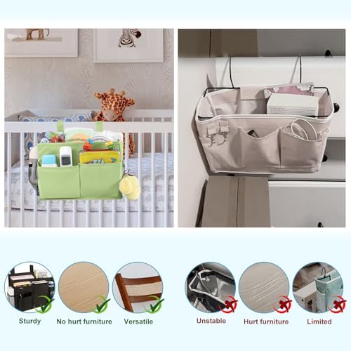 Surblue Bedside Caddy Hanging Bed Organizer Storage Bag Pocket - Image 4