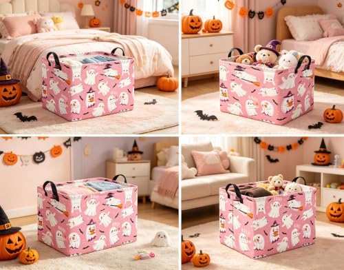 Halloween Basket Cute Baskets for Kids Pumpkin Basket Rectangular Storage Bin - Image 5