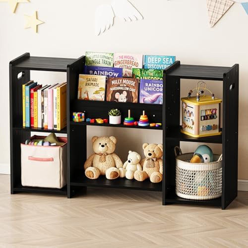 SpaceAid 6-in-1 Bookshelf Storage Organizer, Montessori Bookcase by SpaceAid