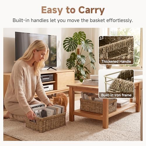 StorageWorks Wicker Baskets for Organizing, Seagrass Baskets for Decor - Image 4