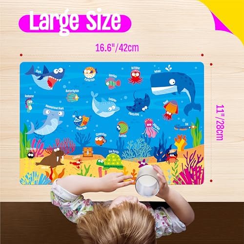 6 Pack Placemats for Kids, Non-Slip Washable Dining Mats, Reusable Jungle - Image 5