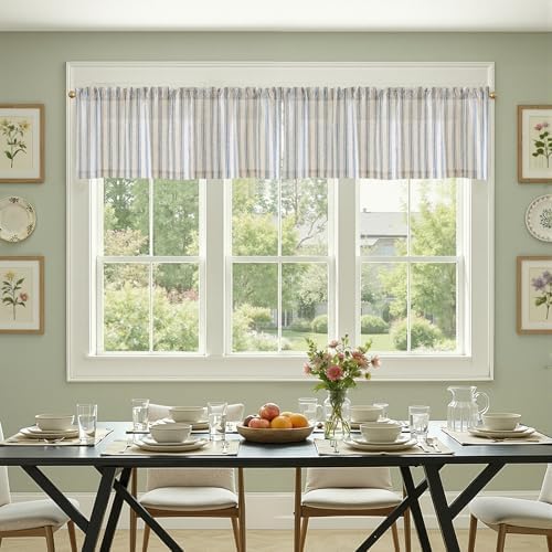 jinchan Linen Stripe Kitchen Valances - Image 4