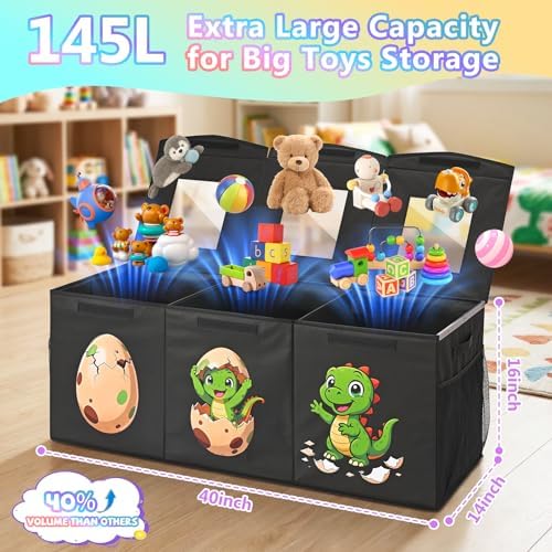 Livole Large Toy Box Collapsible Kids Toy Chest Bins - Image 2