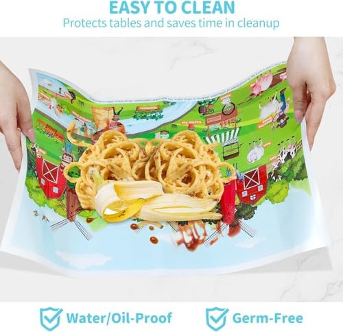 Disposable Placemats 40-Pack for Baby & Toddler, Dinner Table, Busy Baby Mat - Image 5