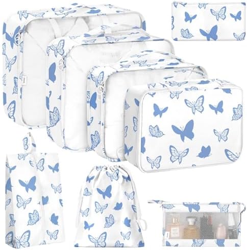 KPX 8 Set Packing Cubes for Travel, Luggage Packing Organizers Accessories by KPX