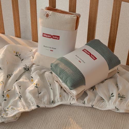 Gllquen Baby Muslin Cotton Pack and Play Sheets 3 Pack - Image 6