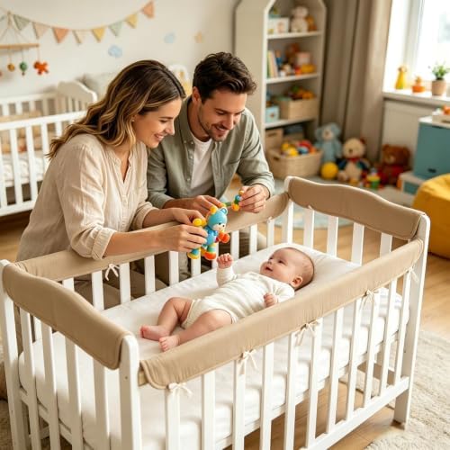 Cot Rail Protector 4 Pack Cotton Gauze Teething Guard - Image 2