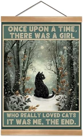 ZTGDA Cat Wall Art, Who Really Loved Cats Wall Decor, Linen Canvas Hanging by Unknown