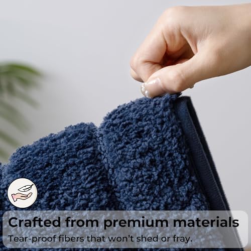 GRANNY SAYS Blue Bathroom Rugs Set 3 Piece, Soft Microfiber Bath Mats - Image 4