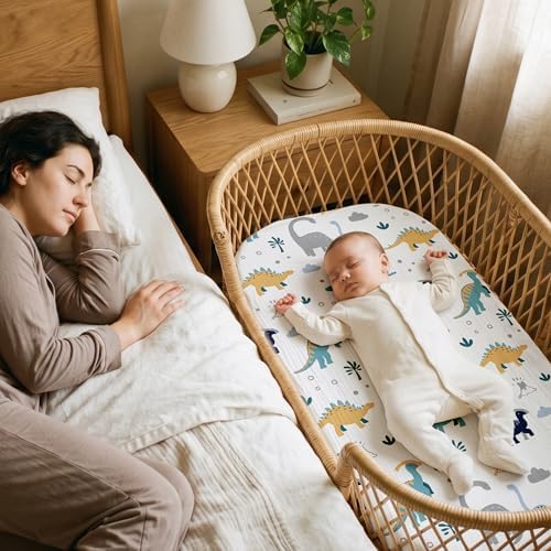 Gllquen Baby 3-Pack Muslin Cotton Bassinet Sheets - Image 5