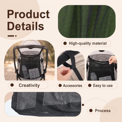 Universal Stroller Organizer Bag Polyester Mesh Stroller Storage Net Bag - Image 3