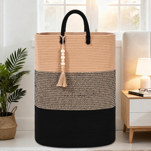 Woven Laundry Basket for Clothes, 50 L Large Rectangle Laundry Hampers - Image 6