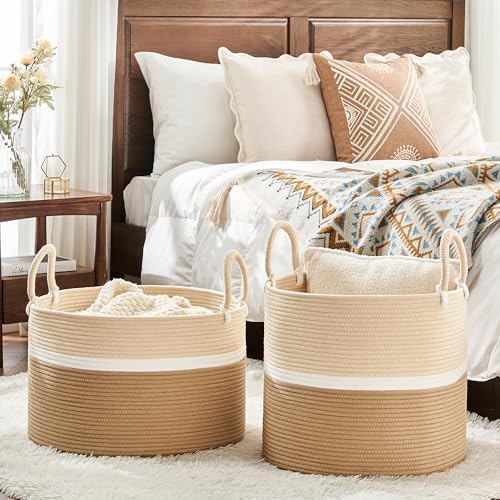 KAKAMAY Large Blanket Basket - Image 5