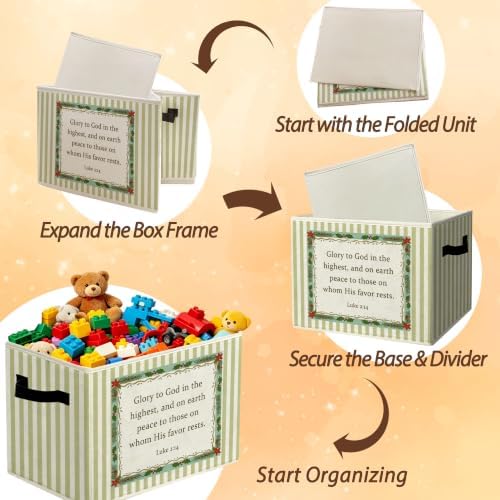 Vintage Christmas Scripture Storage Bins Box - Image 6