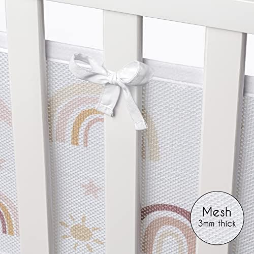 Sweet Jojo Designs + BreathableBaby Boho Rainbow Girl Breathable Mesh Crib - Image 5