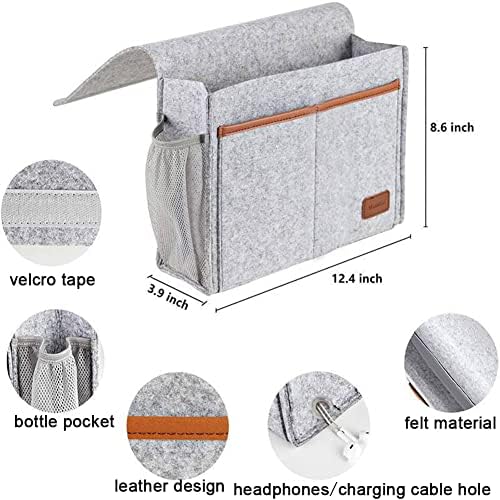 Bedside Caddy, Felt Bedside Storage Organizer, Hanging Storage - Image 2