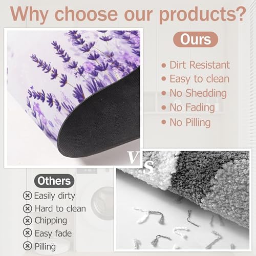 Diatomaceous Earth Bath Mat, Lavender Butterfly Bath Rugs - Image 5