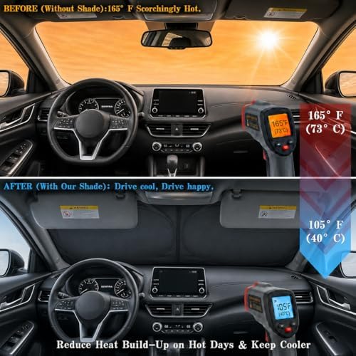 Car Windshield Sun Shade, Universal Fit Compact Sedan SUV, Vacation Style - Image 2