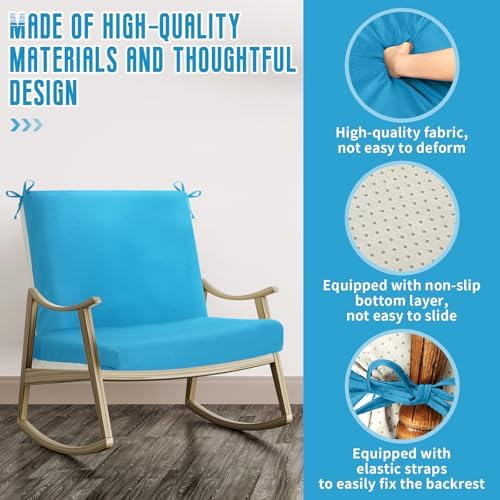 Tudomro 2 Pcs Outdoor High Back Chair Cushion Covers Waterproof Patio - Image 5