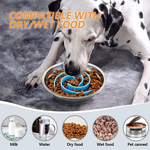Slow Feeder Dog Bowls Insert, Animire Soft Silicone Slow Eating Dog Food Bowl - Image 5