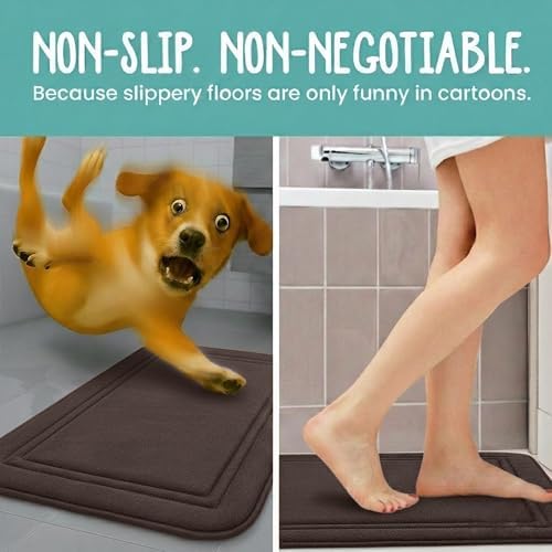 ITSOFT Memory Foam Bath Mat 24x16, Non Slip, Machine Washable, Quick Dry & - Image 4