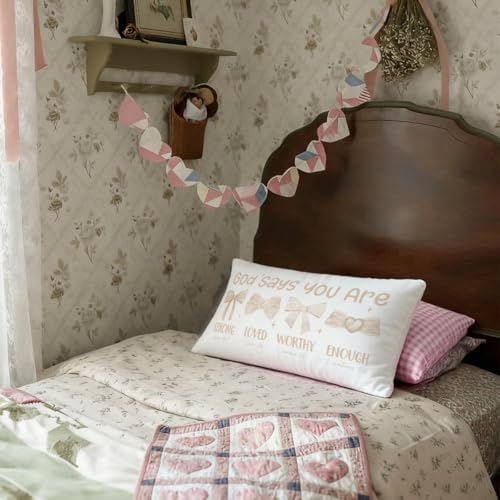 Decorative Beige Bow 12x20 Throw Pillow Cover, Cute Pillowcase - Image 3