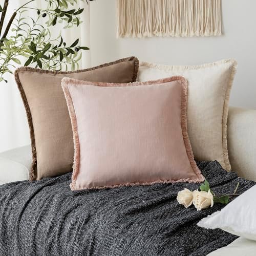 Foindtower Decorative Linen Fringe Throw Pillow Covers Cozy Boho Farmhouse - Image 5