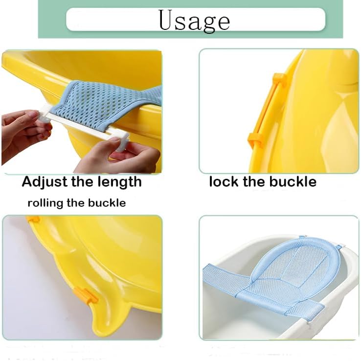 Baby Bath Seat Support Net Infant Bathtub Mesh Cushion Newborn Baby Shower Lie - Image 6