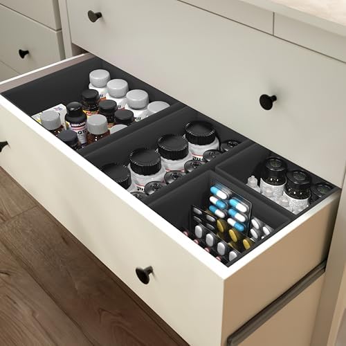 Simple Houseware Foldable Drawer Organizer Bin, Dark Gray - Image 7