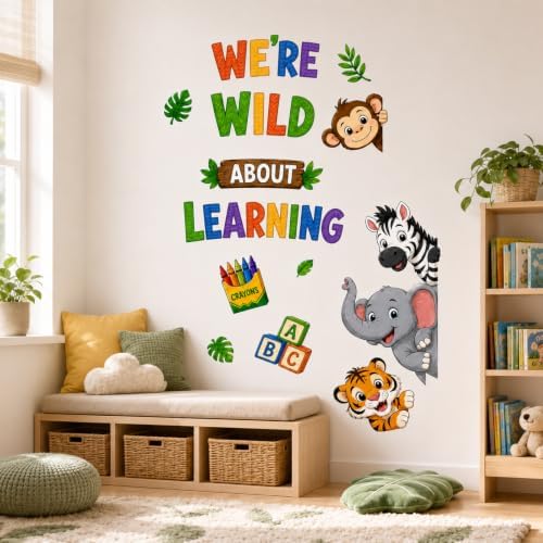 Animal Door Stickers PVC Jungle Animal Door Decals Tiger Elephant Giraffe Wild - Image 5