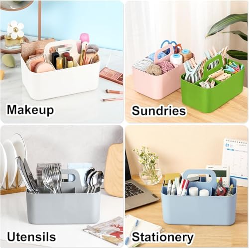 Multiuse Caddy Organizer with Handle, Portable Divided Plastic Tote Bin - Image 2