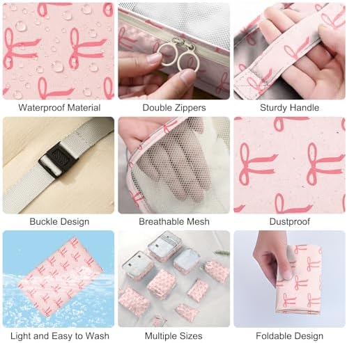 8 Set Packing Cubes for Travel Suitcase Organizer Bags Luggage Packing Cubes - Image 6