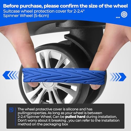 8Pcs Upgrade Luggage Wheel Covers, Travel Accessories - Image 3