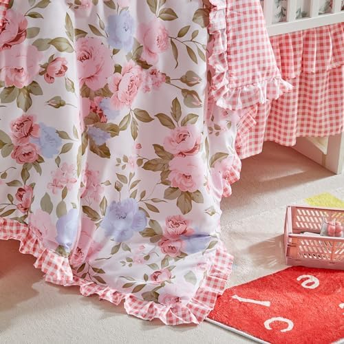 3 Pieces Flowers Crib Bedding Set Baby Ruffled Quilted Comforter - Image 6