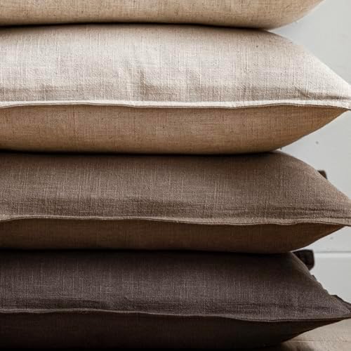 Foindtower Decorative Linen Lumbar Throw Pillow Covers 12x20 Natural Linen - Image 5