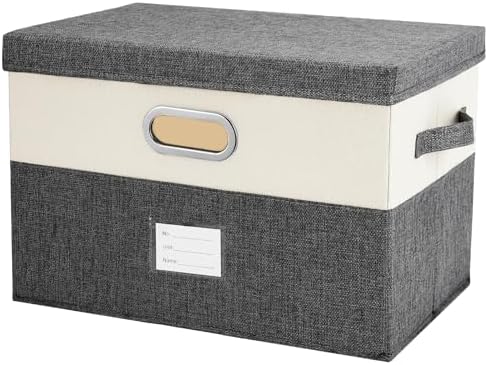 Large Linen Fabric Foldable Storage Bins by Unknown