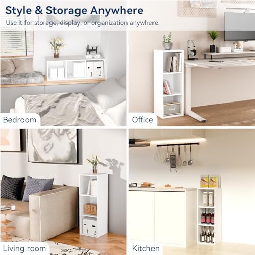 Whitmor 3 Cube Bookcase Stackable MDF Storage Organizer 11 Inch - Image 7