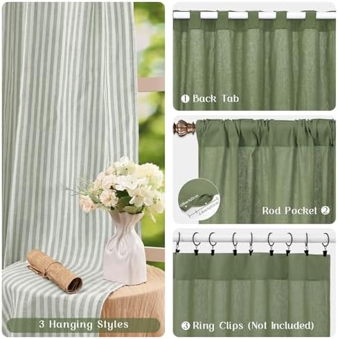 ASPMIZ Farmhouse Living Room Curtains Boho, Country Linen Curtains - Image 4