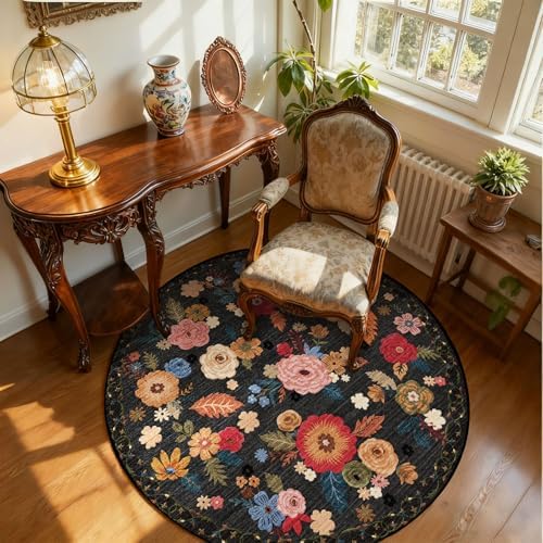 4ft Round Bedroom Rug Washable: Circle Rugs by palohom