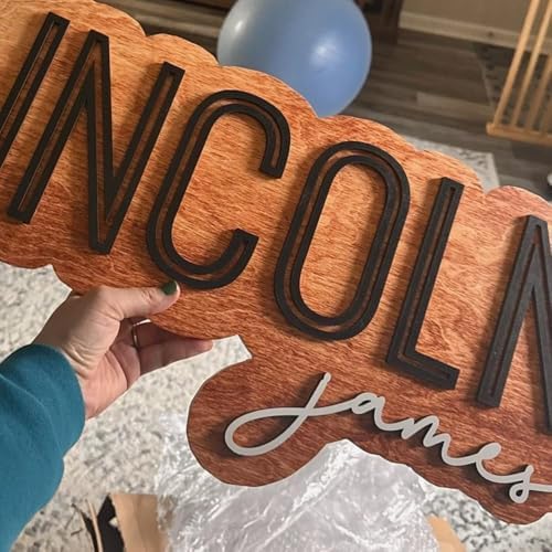 Personalized Wood Name Sign, Nursery Name Wooden, Above Crib Sign, Layered Baby - Image 5