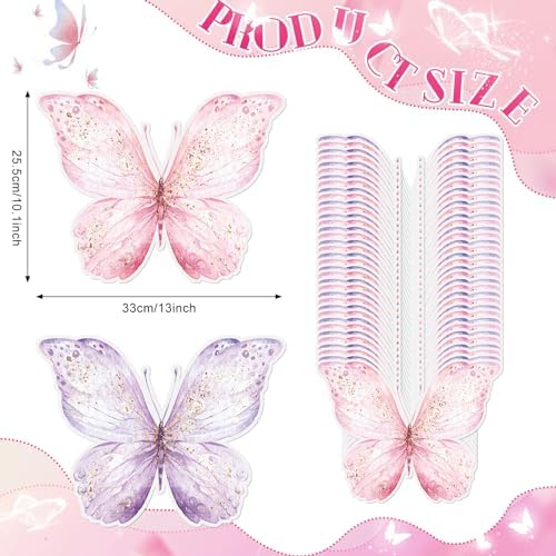 Newtay 50 Pack Paper Butterfly Placemats Disposable Party Placemats Pink and - Image 2