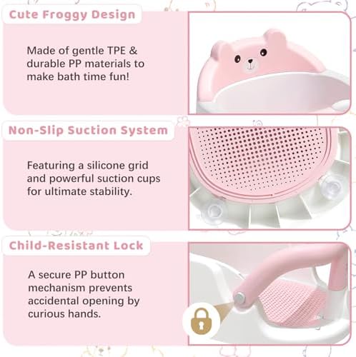 Baby Bath Seat for Babies 6 Months & up Non-Slip Toddler Bath Seats for Sitting - Image 4