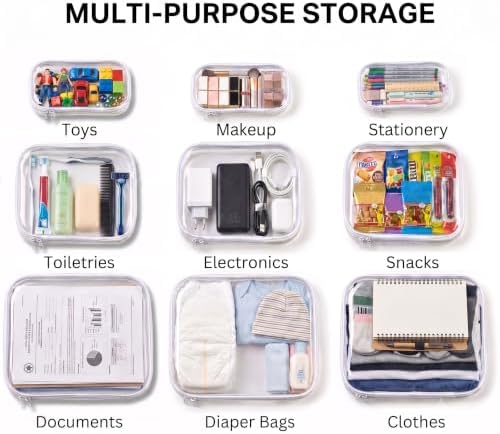 Clear Hard Shell Zipper Case, 6 Pack Diaper Bag Organizer Pouches Set - Image 4